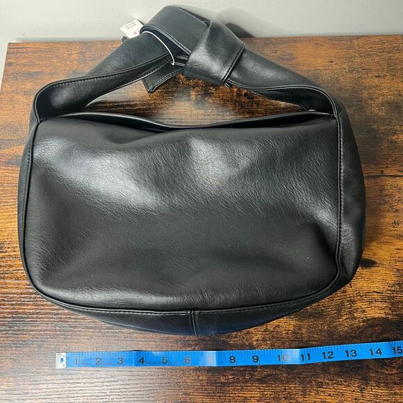 NWT Anthropologie Melie Bianco Marni Bow Knot Bag Cossbody Black Faux Leather - Picture 11 of 14